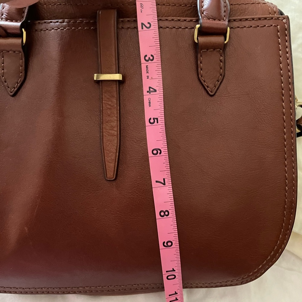 Fossil Rich Brown Leather Satchel - Picture 2 of 7